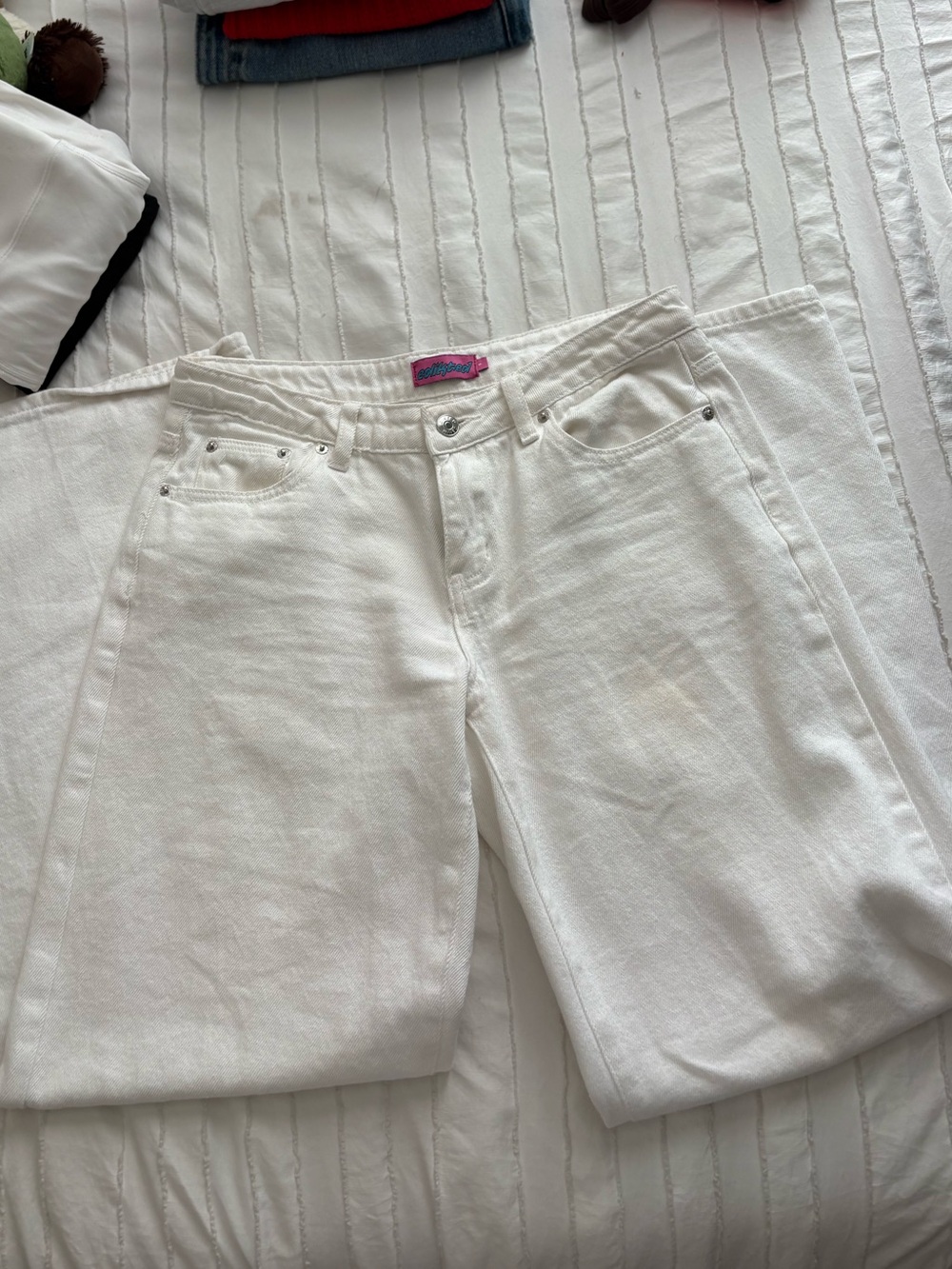 Edikted White Wide-Leg Jeans for Women Size Small